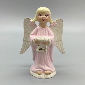Vintage MCM Choir Angel Hand Painted Holland Mold Figurine 70s